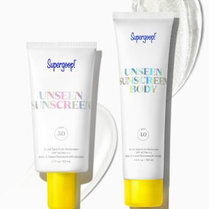 Supergoop! Unseen Sunscreen Duo - SPF 50 Face + SPF 40 Body Set, Invisible, Weightless & Fragrance-Free Protection